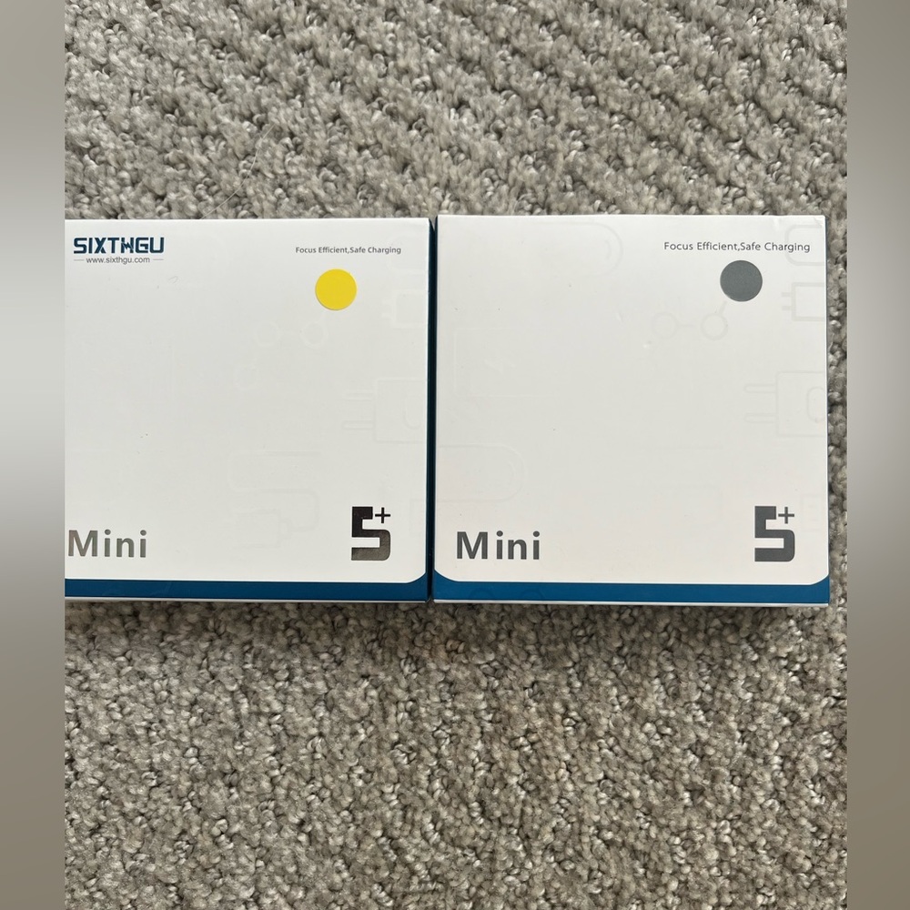 New Set of 2 SIXTHGU PowerMini 5000 Built In Cable Portable Charger Power Bank